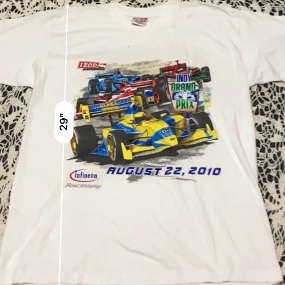 Vintage 2010 Indy Grand Prix Sonoma Racing T-Shirt Bay Side White Large USA Made - Picture 4 of 8